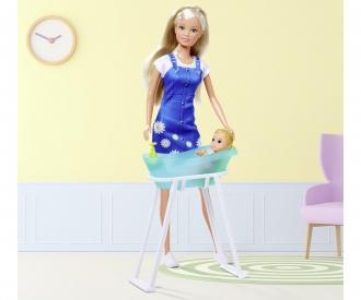 Steffi LOVE Baby Bath – Poupée 29 cm et bébé