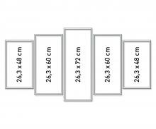 5 Aluminium Frames Silver Polyptych - Painting by Numbers