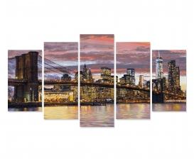 New York at dawn Polyptych - Painting by Numbers