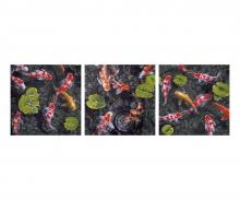 Koi - Gems in the Fish Pond Triptych - Painting by Numbers