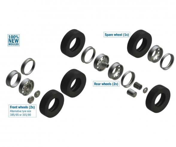 European Tractors TYRES and RIMS 1:24 kit