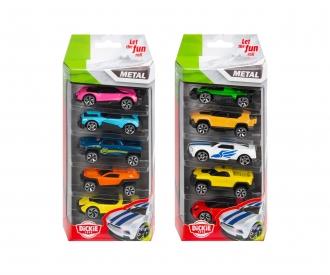 Lot de 5 mini-véhicules en métal moulé