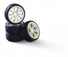 1:10 M-Design wheel set, RC wheels, white gold