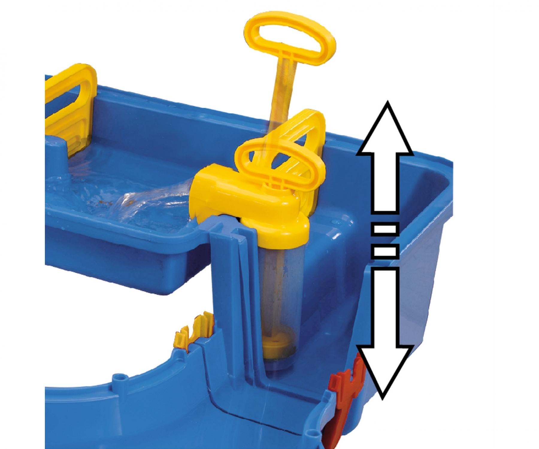 BIG Spielwarenfabrik 8700001647 AquaPlay - AdventureLand - Wasserbahn mit Berg, Turm und Stausee, Spieleset inkl. 2 Tierfiguren, Motorboot und Speedboot, für Kinder ab 3 Jahren, Mehrfarbig