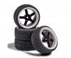 1:10 Wheel Set 5 sp. Design (4) black/wh