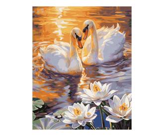 Swans in Love 24 x 30 cm - Painting by Numbers