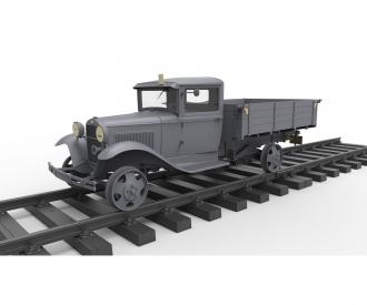 1:35 1,5to Railroad Truck AA Type w/Rail