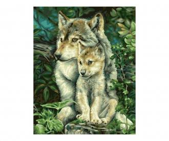 Schipper Peinture Par Numéros - Couple De Loutres - Kit Complet Pour Adultes, Toile 24x30 Cm, Peintures Acryliques Et Pinceau Inclus