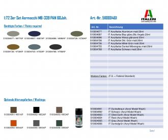 1:72 3er Set Aermacchi MB-339 PAN 60Jah.