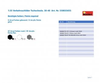 1:35 Panneaux de signalisation Tschecheslo. 30-40