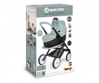 Poussette Double Smoby Bébé Confort Pour Poupons - Roues Silencieuses Multidirectionnelles, Panier Rangement, Hauteur 64 Cm