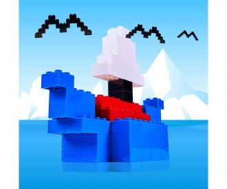 Blox - 100 briques de 8 bleues - compatibles avec les briques de jeu connues