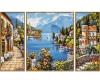 Lago Romantico Triptych - Painting by Numbers