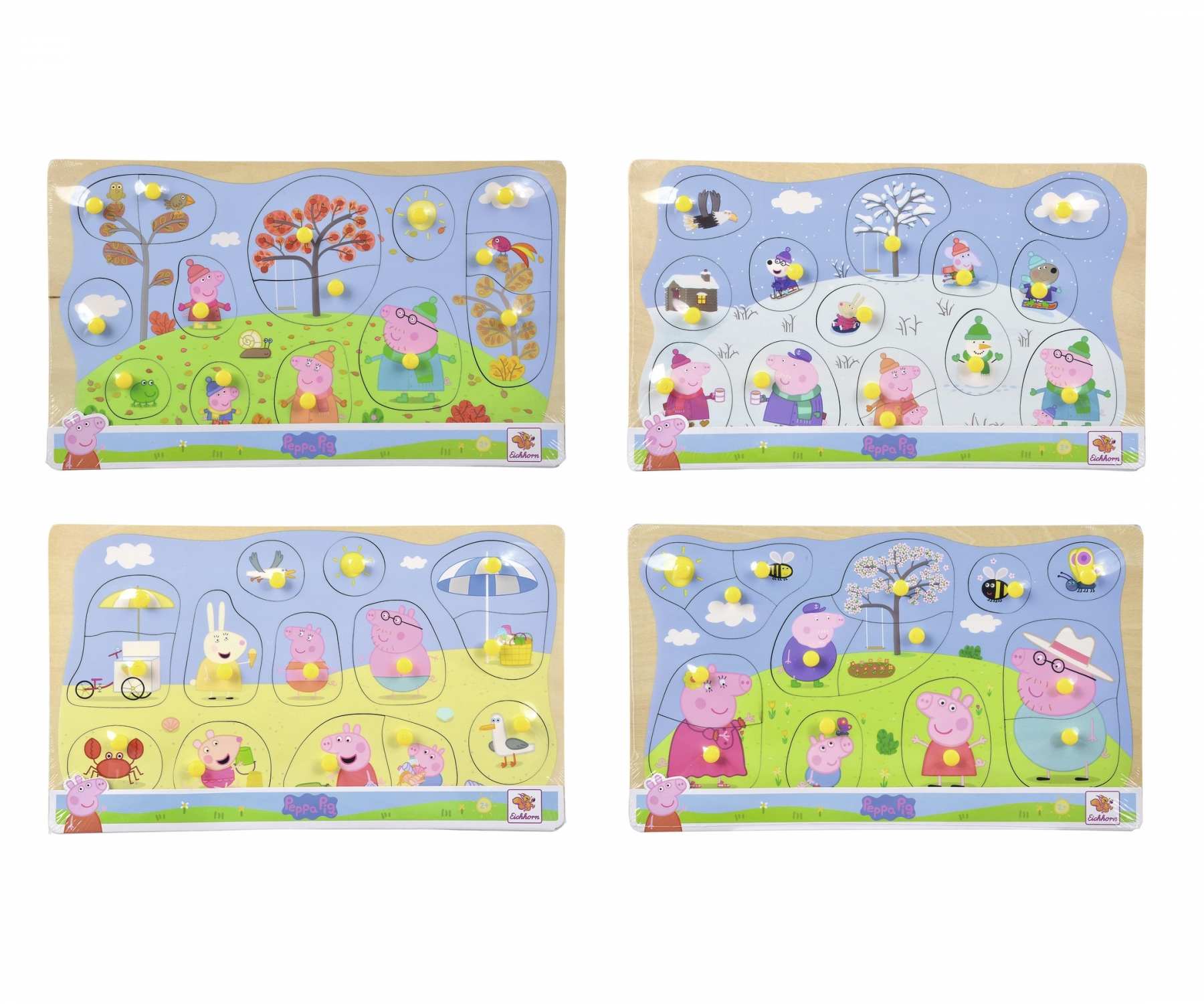 DEQUBE Peppa Wutz Holzpuzzle – 10 Teile – Zahlen Lernen – Ab 24 Monaten – Maße 30 X 22 Cm