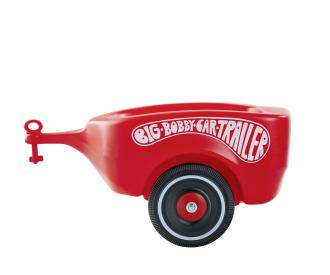 Jeu Exterieur Tracteur Enfant Remorque Rouge Pour Porteur Enfant Bobby Car BIG - Attache Avant/arrière, Roues Silencieuses, Charge Max 25 Kg - Pour Transporter Sable, Jouets