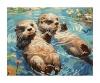 Pair of Otters 24 x 30 cm - Painting by Numbers