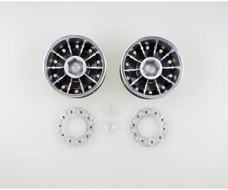 1:14 Trailer Wheels 30mm Hex(2)Flat Chro