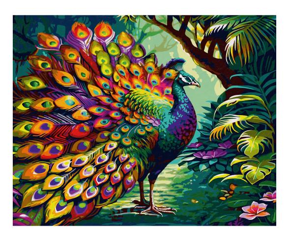 Peacock 40 x 50 cm - Painting by Numbers