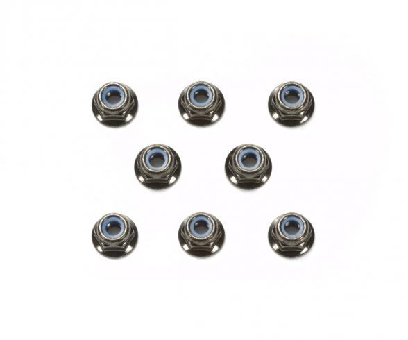 4mm Flange Lock Nut Bla (8), RC accessory set