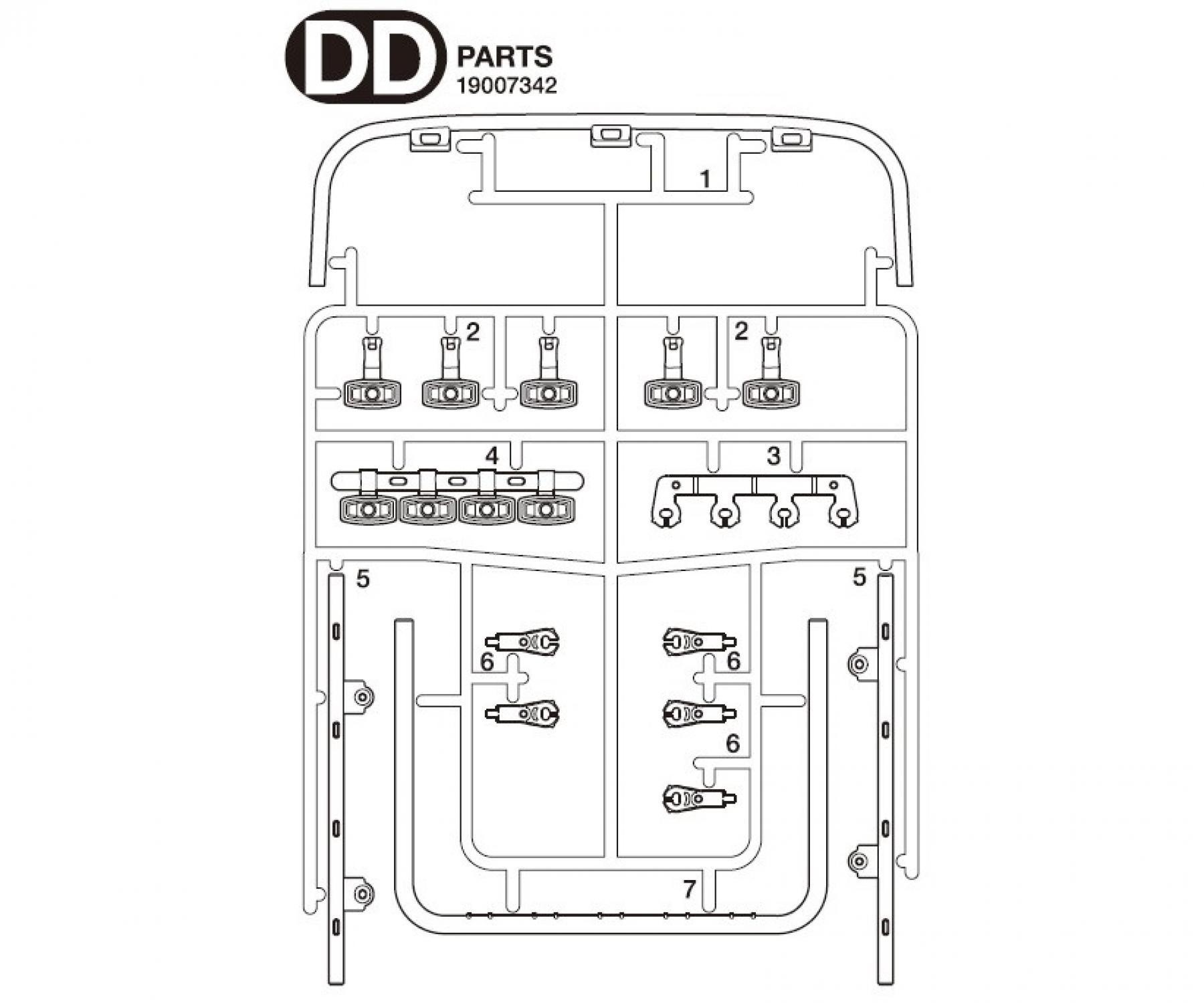 Tamiya 56368 – Pièces Chrome Scania 770 S 6x4 – Barre De Toit & Feux (1/14) – Neuf