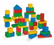 Coloured Wooden Blocks - 50 Pieces