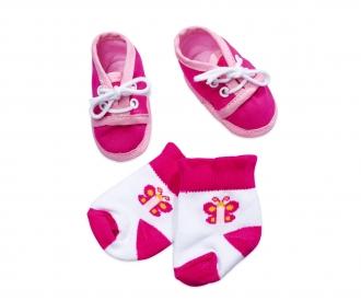 New Born Baby Chaussures avec Chaussettes, 4 versions