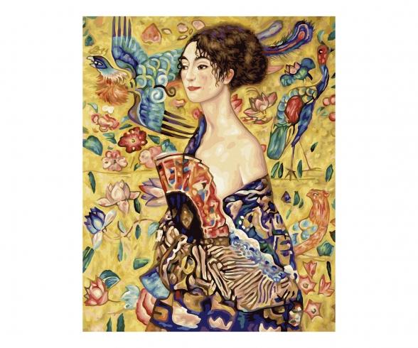 Lady with a Fan 40 x 50 cm - Painting by Numbers