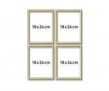 4 Aluminium Frames Gold Quattro 18 x 24 cm - Painting by Numbers