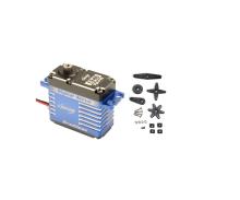 Servo CS-46DS-BL - RC standard size JR, brushless motor, 47.8kg actuating torque, metal gearbox, waterproof, ball bearing, 0.10sec actuating time, black-blue-silver