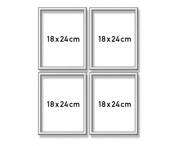 Aluminium frame Quattro 18 x 24 cm – mat silver