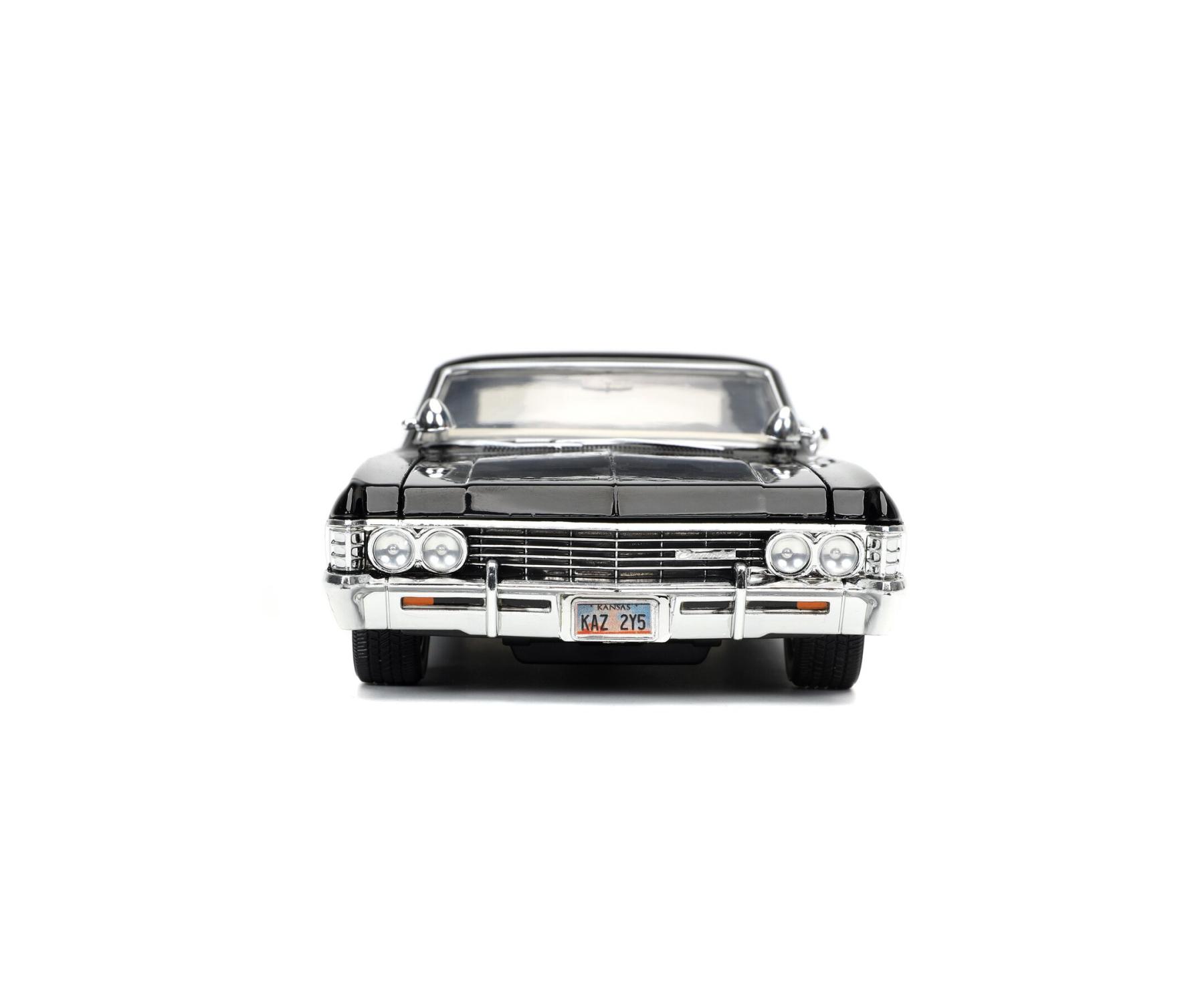 JADA TOYS – Che Impala 1967 Avec Figurine Dean Winchester – échelle 1/24 – Supernatural – Collection Métal Noir