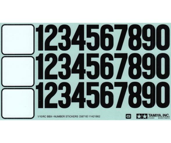 BBX Car Number Stickers, decal sheet for RC model
