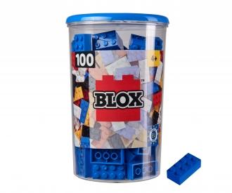 Blox 100 briques bleues à 8 plots en boîte