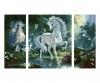 A Unicorn in the Magic Forest Triptych - Painting by Numbers