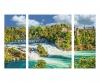 Rhine Falls Natural Spectacle Triptych - Painting by Numbers