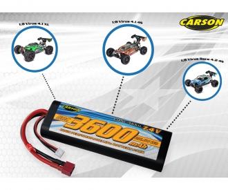 7,4V/3600mAh 60C LiPO Ra. Batterie T-Pl. HC R