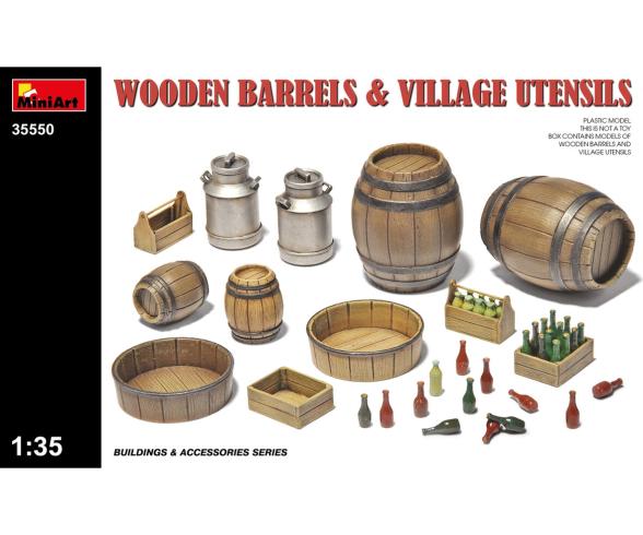 MiniArt Wooden Barrels & Village Utensils 1:35