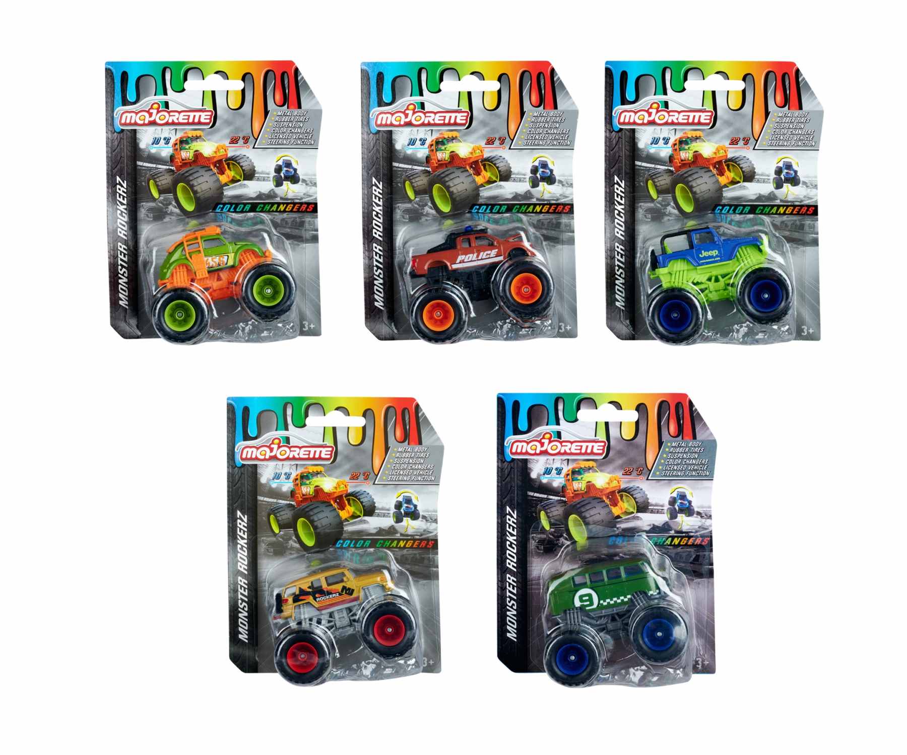 Buy Monster Rockerz Color Changers, 3-asst. online | Majorette