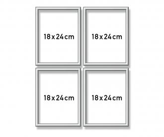 4 Aluminium Frames Silver Quattro 18 x 24 cm - Painting by Numbers