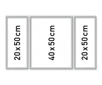 3 Aluminium Frames Silver Triptych 50 x 80 cm - Painting by Numbers