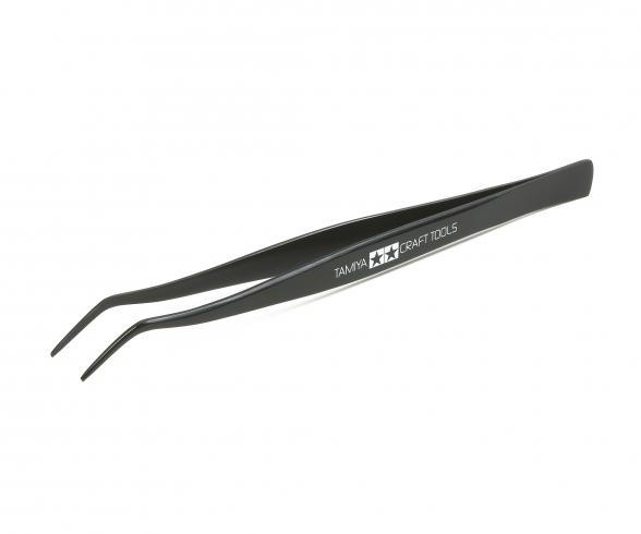 Angled Tweezers, model tool, stainless steel