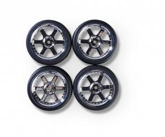 1:10 Wheel Set Design 6, model wheels, chrome