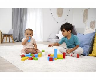 Coloured Wooden Blocks Baby - 50 Pieces