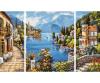 Lago Romantico Triptych - Painting by Numbers
