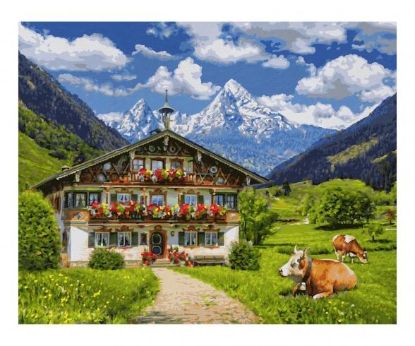 Bergbauernhof 40 x 50 cm – Malen nach Zahlen