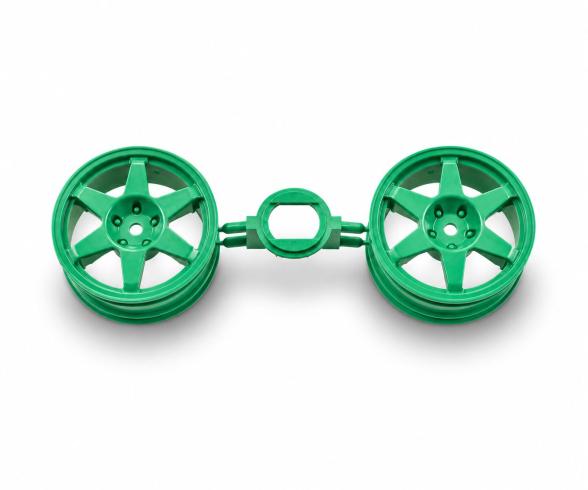 26mm 6-Spoke Wheel, model wheel set, green