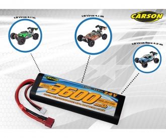 7,4V/3600mAh 60C LiPO Battery T-Pl. HC R