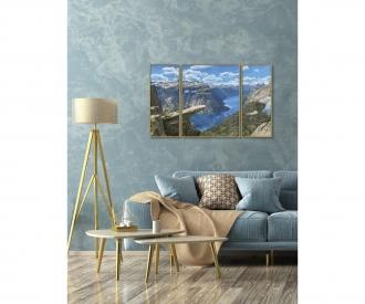 Trolltunga in Norway Triptych - Painting by Numbers