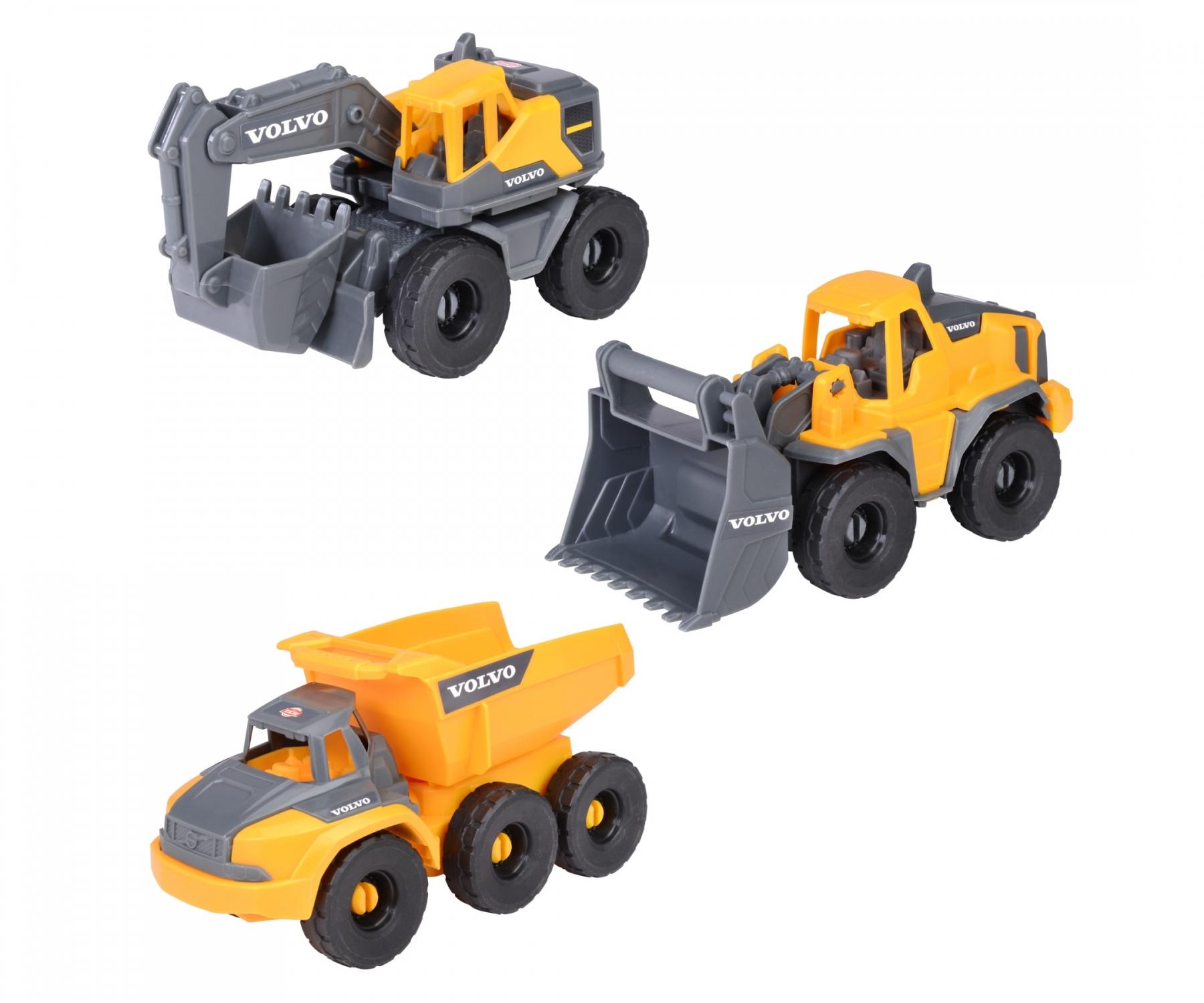 Trois Camions Benne Volvo Articulés échelle 1:50 – Scoop Models, Métal Blanc Jaune