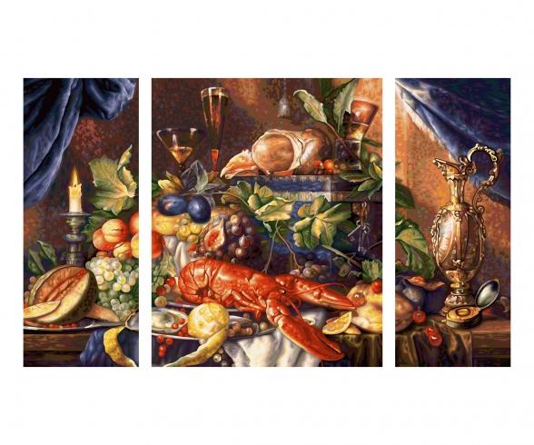Magnificent Still Life Triptych - Painting by Numbers